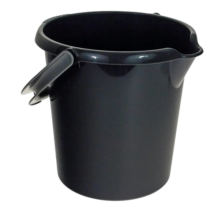 Wham Casa 10L Bucket Midnight Black Durable Lightweight Plastic With Handle