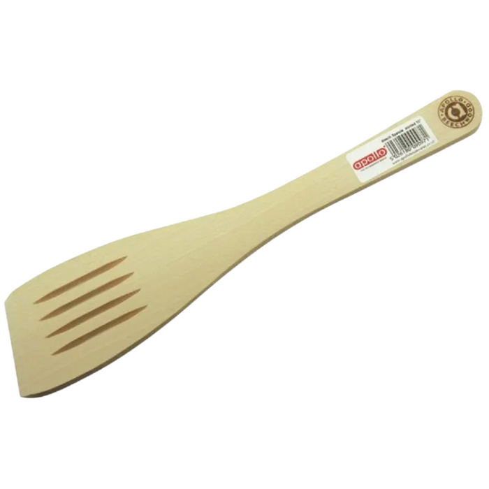 Apollo Beechwood Slotted Spatula 12" Durable Wooden Utensil Cooking & Baking