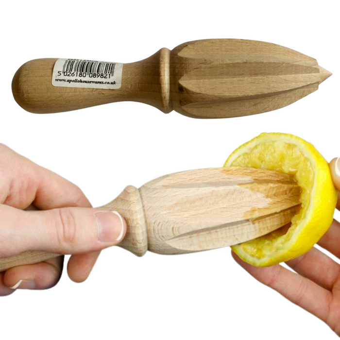 Apollo Beech Wood Lemon Reamer Squeezer Handheld Citrus Juicer Eco-Friendly Durable