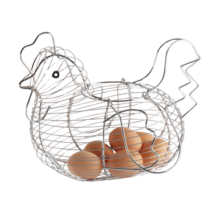 Apollo Hen Design Metal Basket for Eggs Chicken Egg Storage Holder Farmhouse