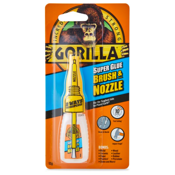 Gorilla Super Glue Brush & Nozzle 12g - Gorilla Glue