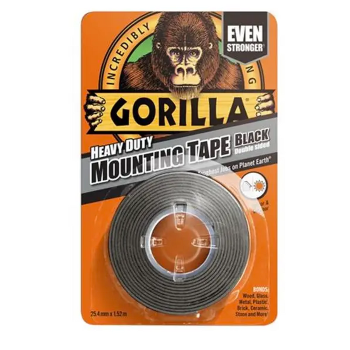 Gorilla Glue Heavy Duty Black Double Sided Mounting Tape Clear 25mm x 1.5m - Gorilla Glue (Copy)