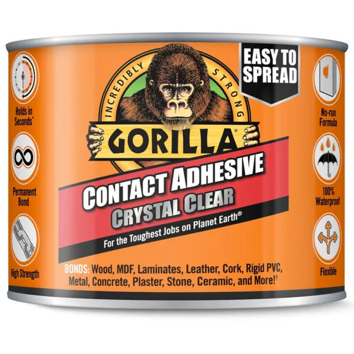 Gorilla Contact Adhesive Cystal Clear Glue Tin 250ml