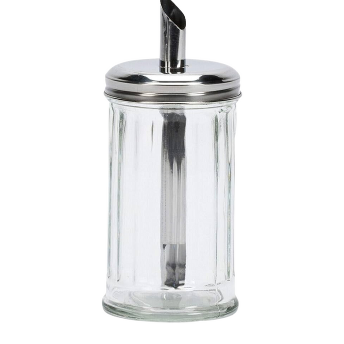 Apollo Large Glass Sugar Shaker Pourer Durable Lid Dispenser for Kitchen or Café