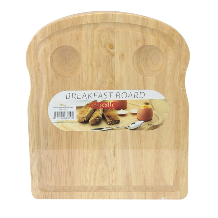 Apollo Rubber Wood Breakfast Board Toast Durable Serving Tray 20cm x 24cm