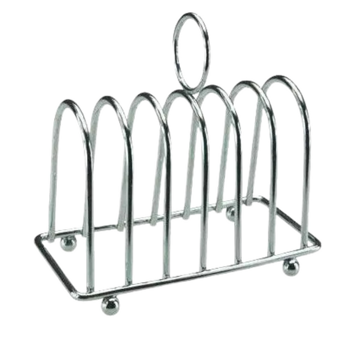 Apollo Chrome Plated Toast Rack 6 Slice Bread Holder Breakfast Tableware Durable