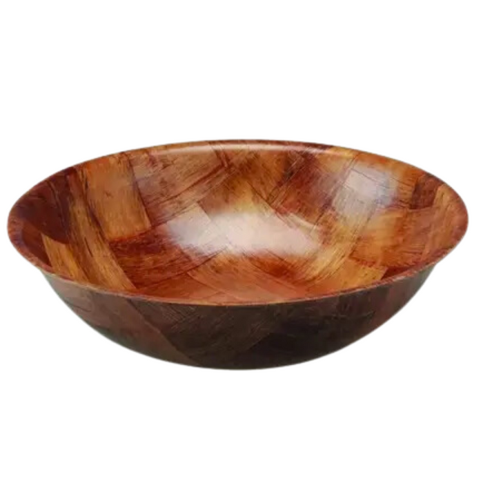 Apollo Woven Wood Bowl 20cm Natural Wooden Decorative Bowl for Serving & Display