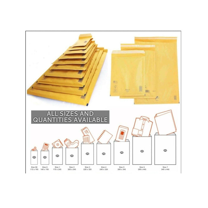 100 x C/3 Padded Envelopes Gold/Brown Padded Bubble Envelopes/Mailers Size AR3 (JL0 Equivalent) 150x215mm - Citystores