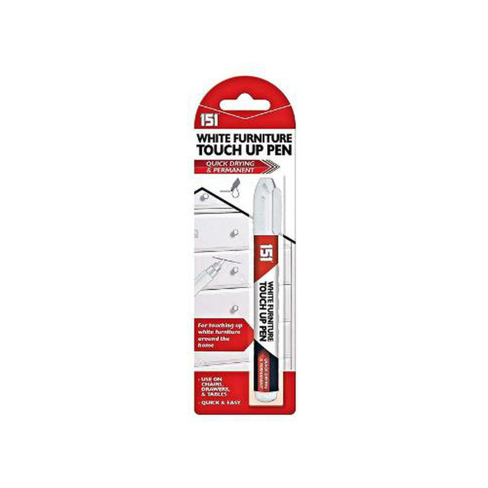 151 White Furniture Touch Up Pen, Quick Drying & Permanent Marker 7ml - 151 Adhesives