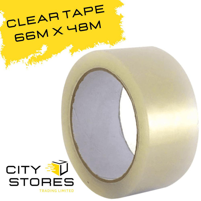 Clear Packaging Tape 48mm x 66m Strong - Citystores