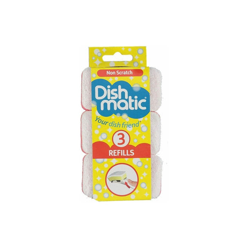 Dishmatic 3 Refills For Glassware & Delicate Surfaces White & Pink - Dishmatic