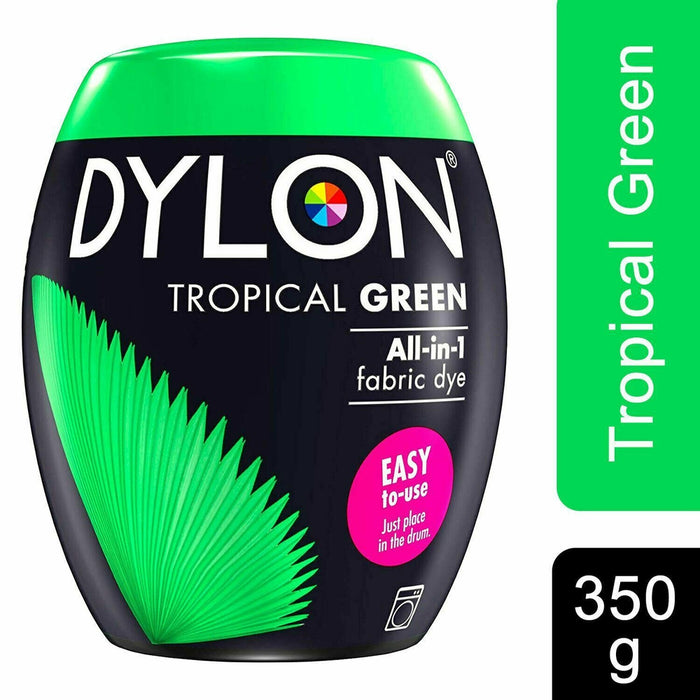 Dylon Machine Dye Pod for Clothes & Soft Furnishings Tropical Green 350g - Dylon