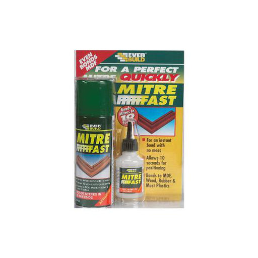 Everbuild Mitre Fast Two Part Bonding Kit, 50 g Adhesive / 200 ml Activator - Everbuild