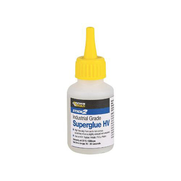 Everbuild Stick 2 Industrial Grade High Viscosity Superglue, Clear, 20 g - Everbuild