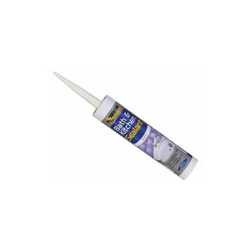 Everbuild White Bath & Kitchen Silicone Sealant Cartridge Mould Resistant 290ml - Everbuild