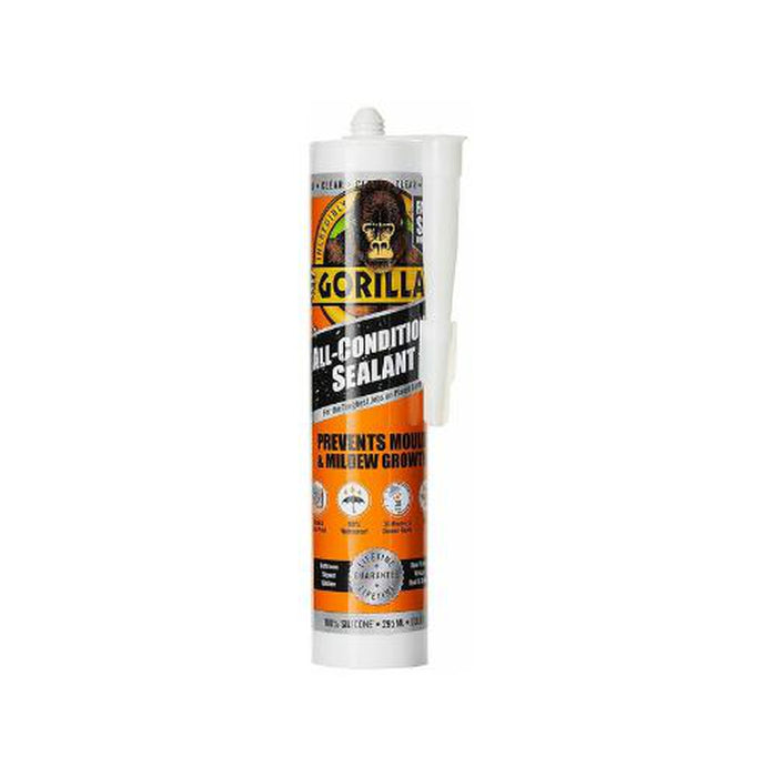 Gorilla All Conditions Sealant Silicone Clear 295ml - Gorilla