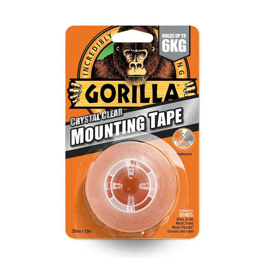 Gorilla Glue HeavyDuty Double Sided Mounting Tape Clear 25mm x 1.5m - Gorilla Glue