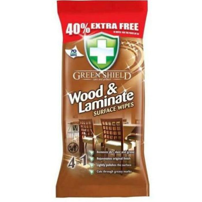 Green Shield Wood & Laminate Surface Wipes 70 Wipes - Green Shield