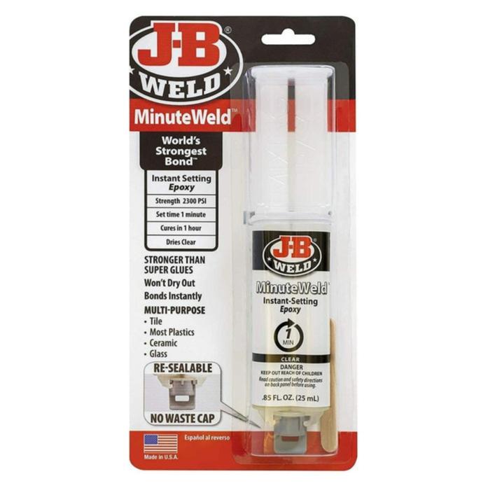 J-B Weld Minute Syringe Instant Multipurpose Setting Epoxy Adhesive Strong Glue 25ml - J-B Weld