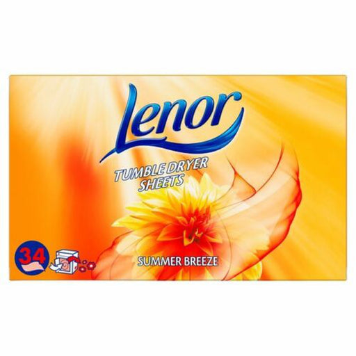 Lenor Summer Breeze Tumble Dryer Sheets 34 Sheets Uplifting Outdoor Freshness - Lenor