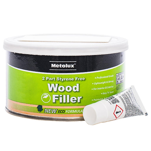 Metolux 2 Part Styrene Free Wood Filler Dark Mahogany 275ml Tin - Metolux