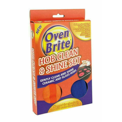 Oven Brite Hob Clean & Shine Cloth Set Ceramic and Glass Hobs Cleaner Easy Clean - 151 Adhesives