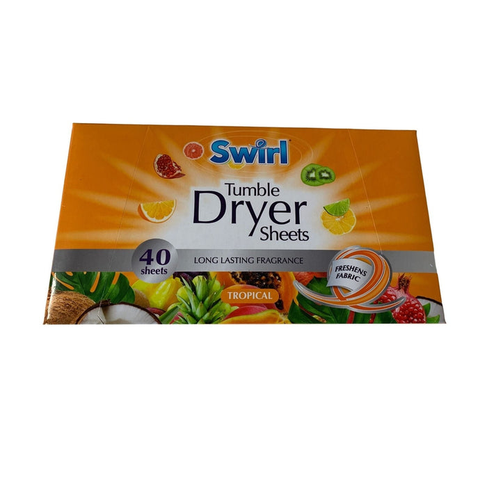 Swirl Tumble Dryer Sheets Pack of 40 Tropical Fragrance - Swirl