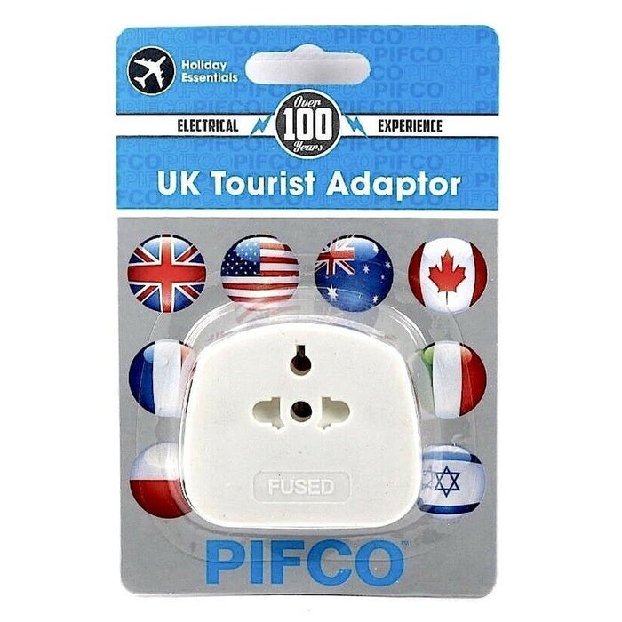 UK Tourist Travel Plug Adapter EU US to UK 3-Pin Plug Adapter 13 Amp Fused - Pifco