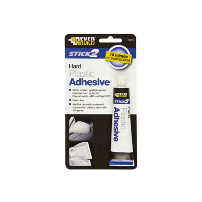 Everbuild Stick 2 Hard Plastic Adhesive 30ml Superglue Acrylic ABS PVC Glue - Everbuild